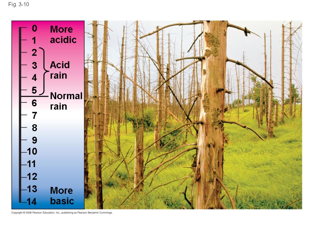 Fig. 3-10 More acidic 0 Acid rain Acid rain Normal rain More basic 1